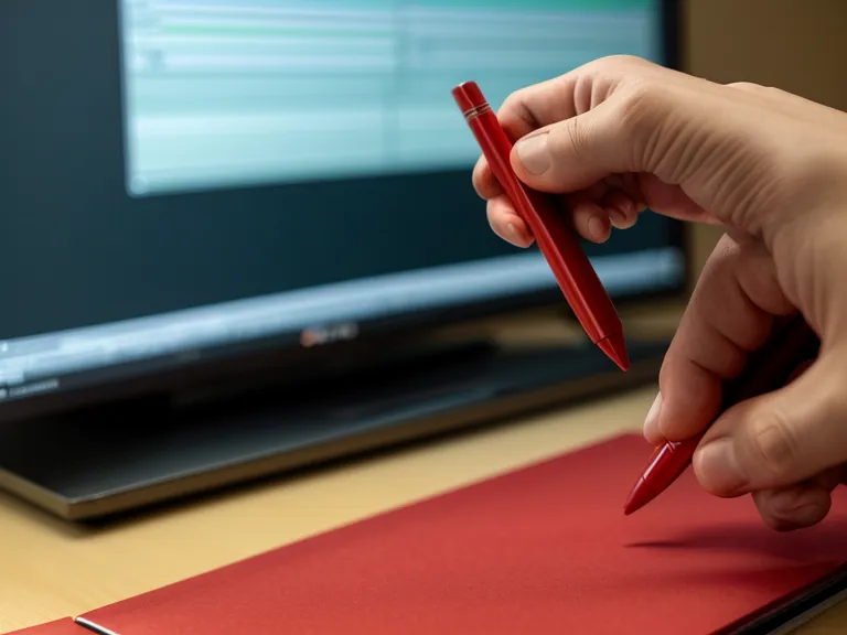 Videoschnitt-Kurs für Selbstständige: roter Stift und Computermaus als Symbol für präzises Keyframe-Setzen beim Reisevideo-Schnitt